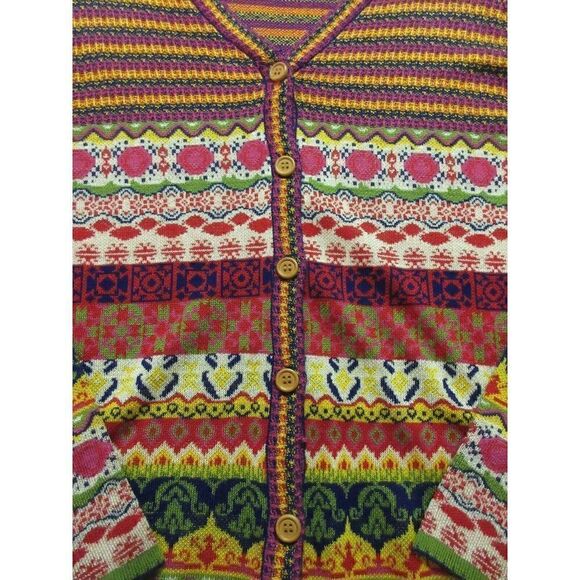MAK B BY MAK LONG MULTI COLOR CARDIGAN SWEATER SIZE SMALL - Picture 4 of 5